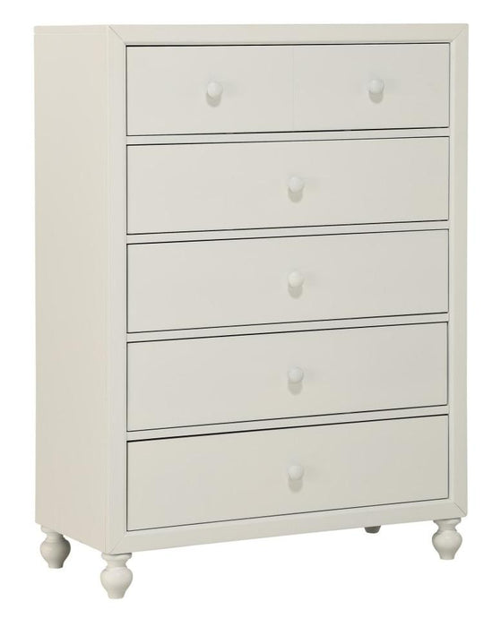 Wellsummer 5 Drawer Chest in White 1803W-9 - VIP FURNITURE (NJ)