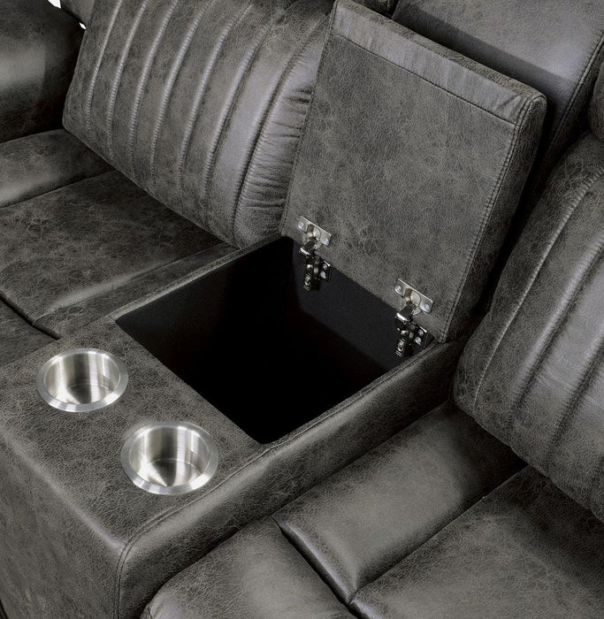 Centeroak Double Reclining Loveseat in Gray 9479BRG-2 - VIP FURNITURE (NJ)