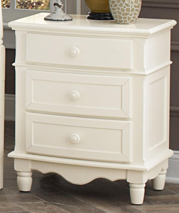 Clementine 3 Drawer Night Stand in White B1799-4 - VIP FURNITURE (NJ)