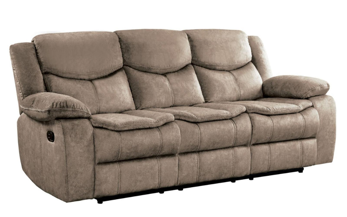 Bastrop Double Reclining Sofa in Brown 8230FBR-3 - VIP FURNITURE (NJ)