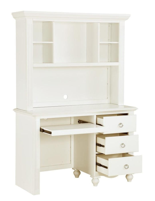 Meghan Writing Hutch/ Desk Set in White 2058WH-14* - VIP FURNITURE (NJ)