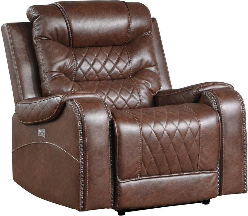 Putnam Power Reclining Chair in Brown 9405BR-1PW - VIP FURNITURE (NJ)