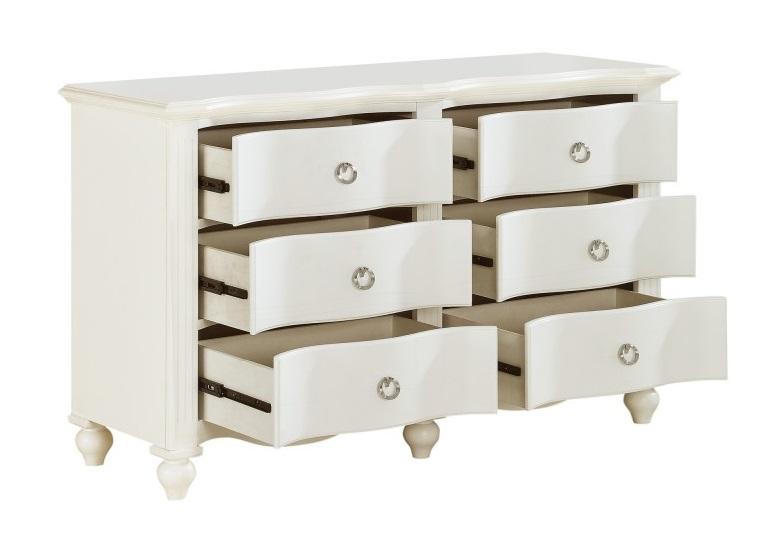 Meghan 6 Drawer Dresser in White 2058WH-5 - VIP FURNITURE (NJ)