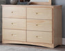 Bartly 6 Drawer Dresser in Natural B2043-5 - VIP FURNITURE (NJ)