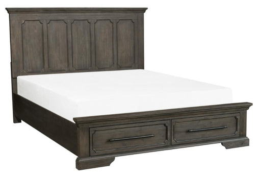 Taulon King Platform Bed with Footboard Storage in Dark Oak 5438K-1EK* - VIP FURNITURE (NJ)