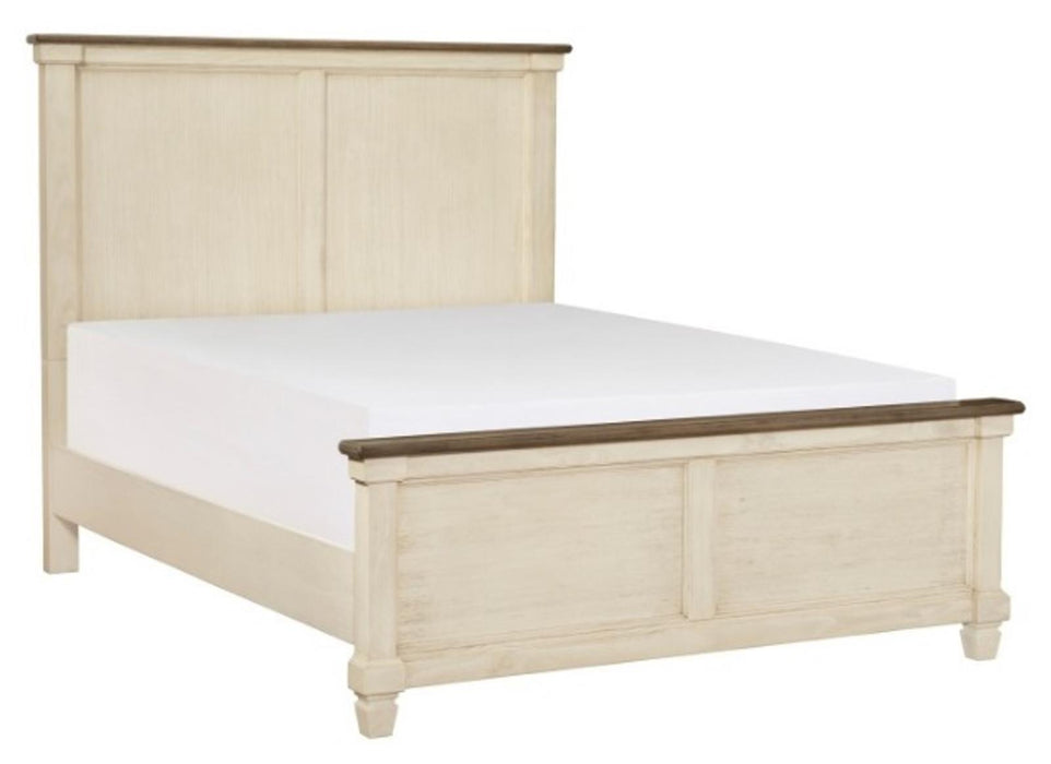 Weaver King Panel Bed in Antique White 1626K-1EK* - VIP FURNITURE (NJ)