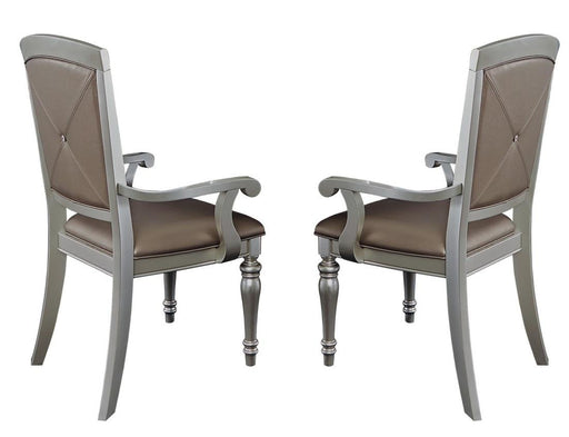 Orsina Arm Chair in Silver (Set of 2) - VIP FURNITURE (NJ)