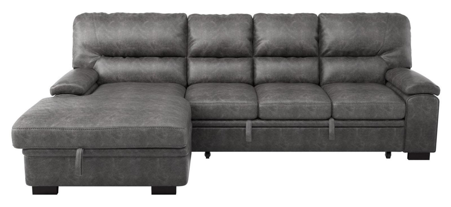 Michigan Sectional with Pull Out Bed and Left Chaise in Dark Gray 9407DG*2LC3R - VIP FURNITURE (NJ)