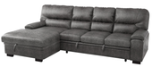 Michigan Sectional with Pull Out Bed and Left Chaise in Dark Gray 9407DG*2LC3R - VIP FURNITURE (NJ)