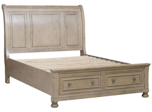 Bethel Queen Sleigh Platform Bed with Footboard Storage in Gray 2259GY-1* - VIP FURNITURE (NJ)