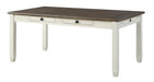 Granby Dining Table in White & Brown 5627NW-72 - VIP FURNITURE (NJ)