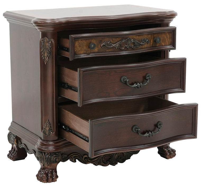Deryn Park 3 Drawer Nightstand  in Cherry 2243-4 - VIP FURNITURE (NJ)
