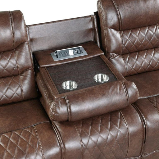 Putnam Power Double Reclining Sofa with Drop-Down in Brown 9405BR-3PW - VIP FURNITURE (NJ)