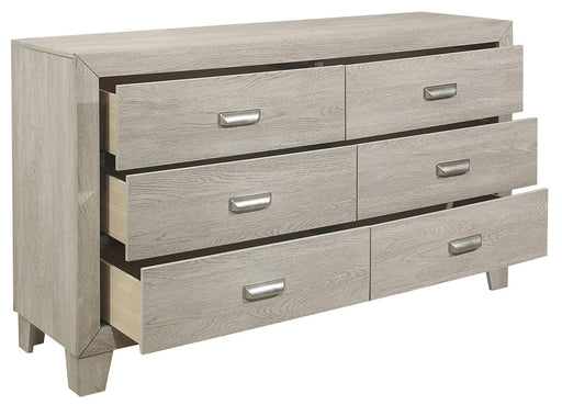 Quinby 6 Drawer Dresser in Light Brown 1525-5 - VIP FURNITURE (NJ)