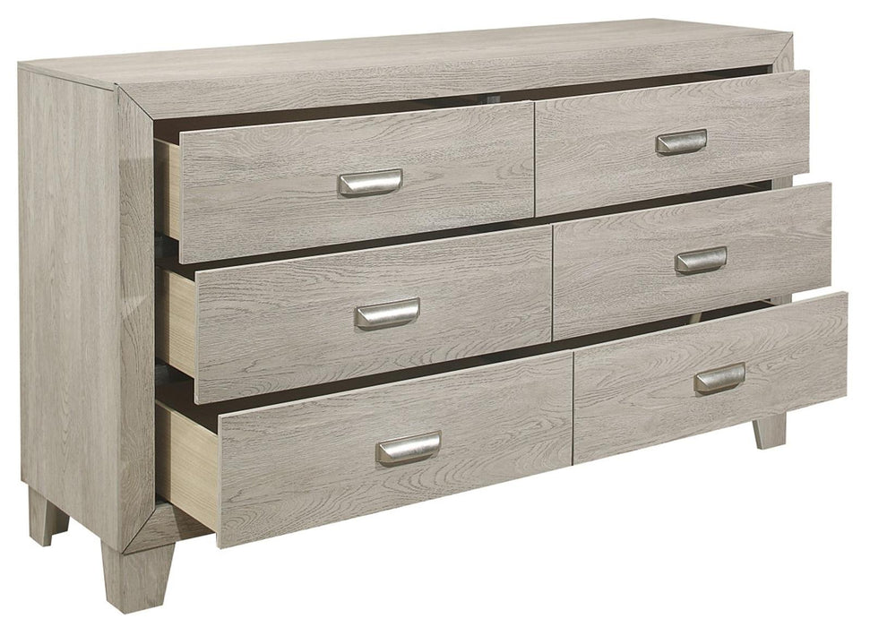 Quinby 6 Drawer Dresser in Light Brown 1525-5 - VIP FURNITURE (NJ)