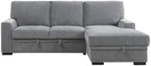 Morelia 2pc Sectional with Pull Out Bed and Right Chaise in Dark Gray 9468DG*2RC2L - VIP FURNITURE (NJ)