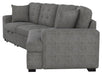 Logansport Right Side Cuddler with 1 Pillow in Gray 9401GRY-RU - VIP FURNITURE (NJ)