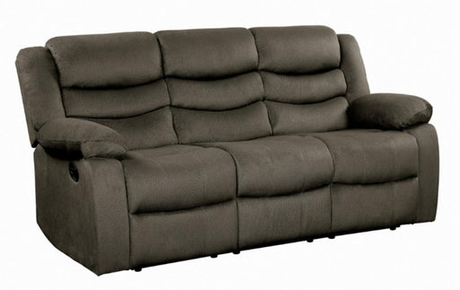 Discus Double Reclining Sofa in Brown 9526BR-3 - VIP FURNITURE (NJ)