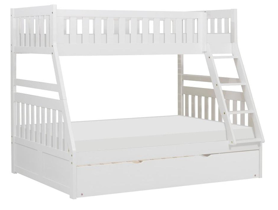 Galen Twin/Full Bunk Bed w/ Twin Trundle in White B2053TFW-1*R - VIP FURNITURE (NJ)