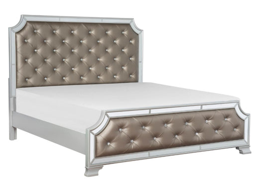 Avondale Queen Upholstered Panel Bed in Silver 1646-1* - VIP FURNITURE (NJ)