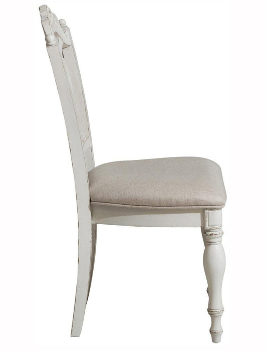 Cinderella Chair in Antique White with Grey Rub-Through 1386NW-11C - VIP FURNITURE (NJ)