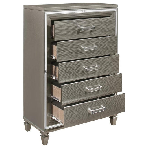 Tamsin Chest in Silver Grey Metallic 1616-9 - VIP FURNITURE (NJ)