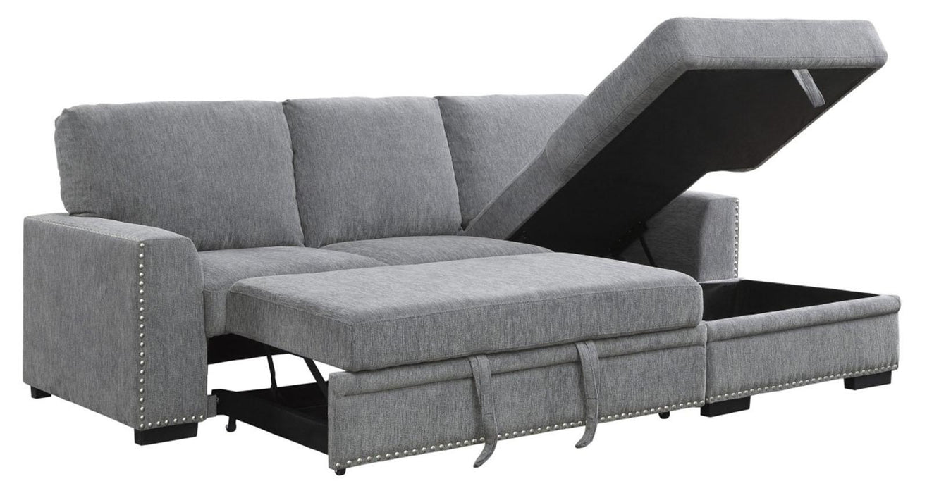 Morelia 2pc Sectional with Pull Out Bed and Right Chaise in Dark Gray 9468DG*2RC2L - VIP FURNITURE (NJ)