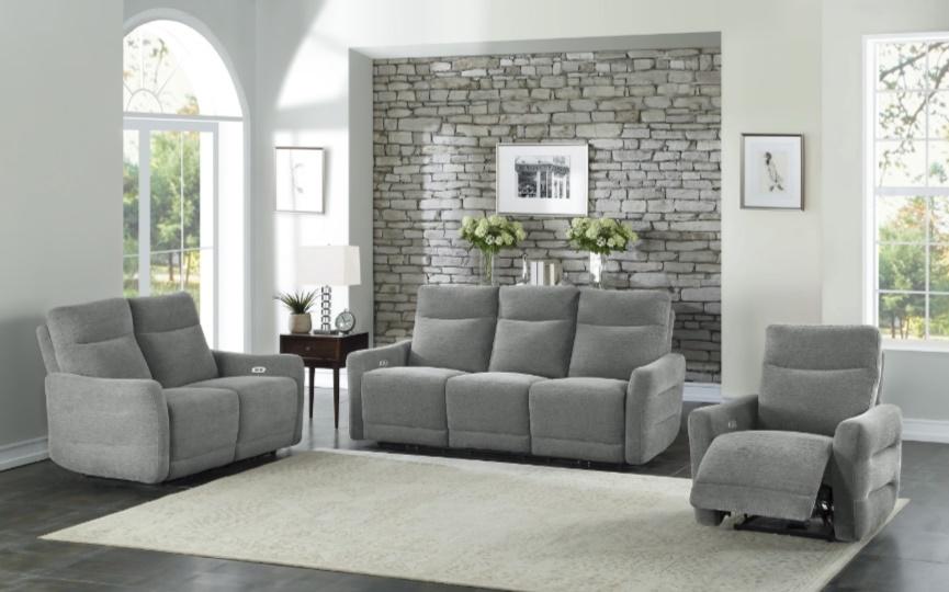 Edition Power Double Lay Flat Reclining Loveseat in Dove Grey 9804DV-2PWH - VIP FURNITURE (NJ)