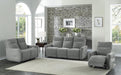 Edition Power Double Lay Flat Reclining Sofa in Dove Grey 9804DV-3PWH - VIP FURNITURE (NJ)