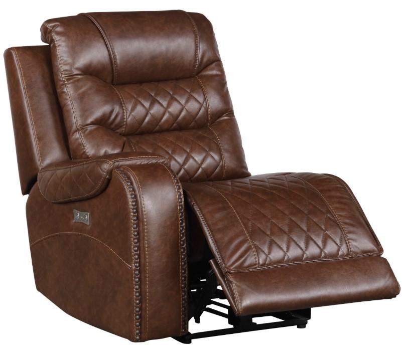 Putnam Power Left Side Reclining Chair with USB Port in Brown 9405BR-LRPW - VIP FURNITURE (NJ)
