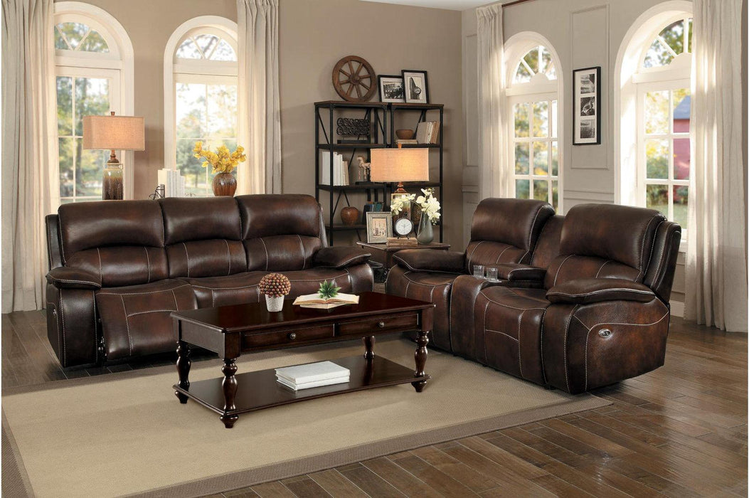 Mahala Double Reclining Loveseat in Brown 8200BRW-2 - VIP FURNITURE (NJ)