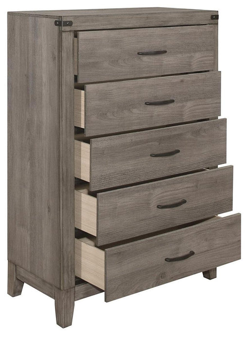 Woodrow 5 Drawer Chest in Gray 2042-9 - VIP FURNITURE (NJ)