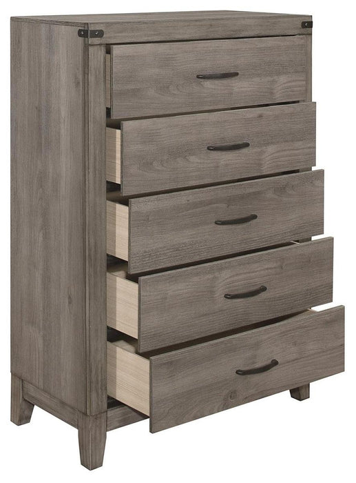Woodrow 5 Drawer Chest in Gray 2042-9 - VIP FURNITURE (NJ)