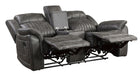 Centeroak Double Reclining Loveseat in Gray 9479BRG-2 - VIP FURNITURE (NJ)