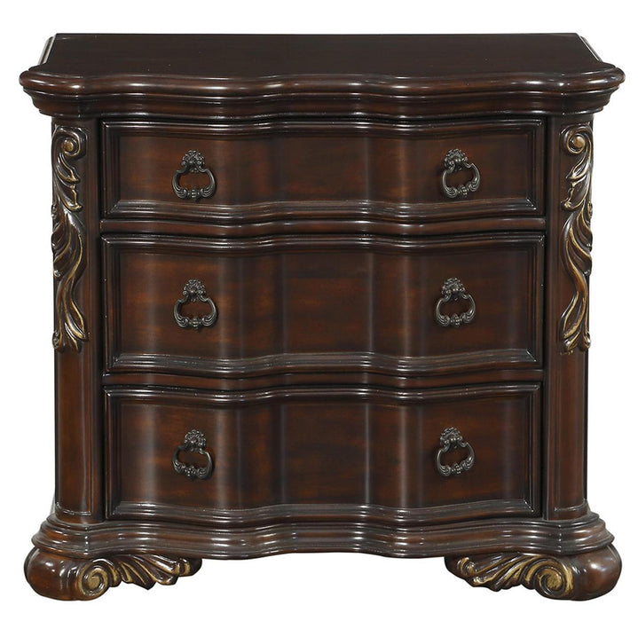 Royal Highlands 3 Drawer Nightstand in Rich Cherry 1603-4 - VIP FURNITURE (NJ)