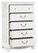Lucida 5 Drawer Chest in White 2039W-9 - VIP FURNITURE (NJ)