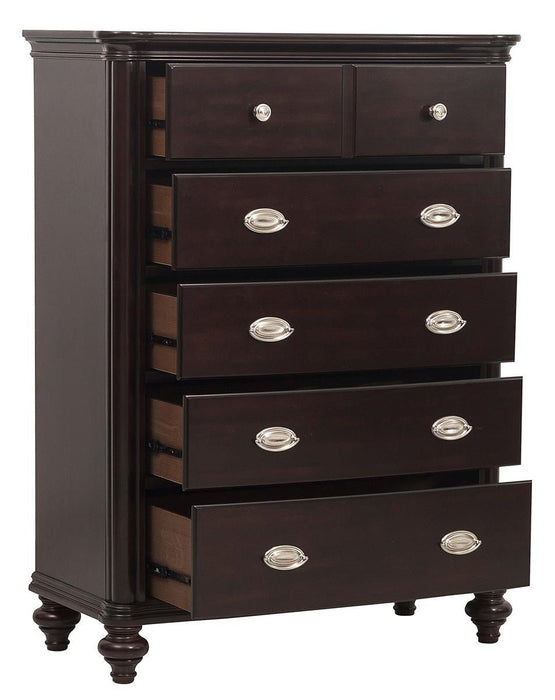 Marston 5 Drawer Chest in Dark Cherry 2615DC-9 - VIP FURNITURE (NJ)