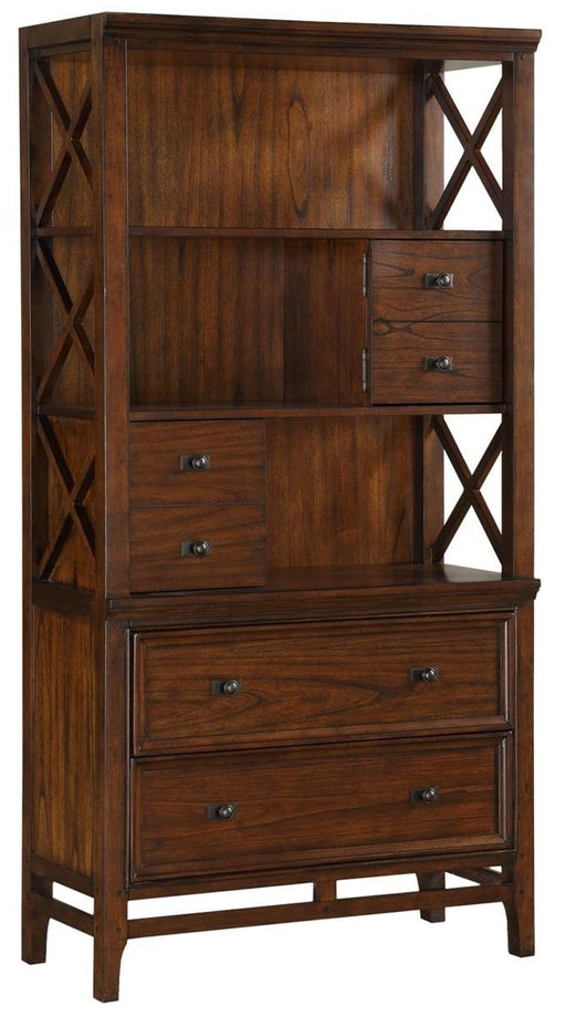 Frazier Bookcase in Brown Cherry 1649-18 - VIP FURNITURE (NJ)