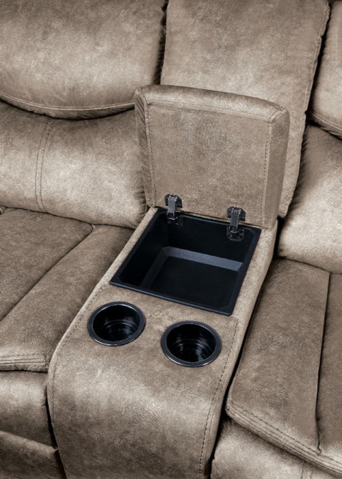 Bastrop Double Glider Reclining Loveseat in Brown 8230FBR-2 - VIP FURNITURE (NJ)