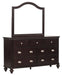 Marston 7 Drawer Dresser in Dark Cherry 2615DC-5 - VIP FURNITURE (NJ)
