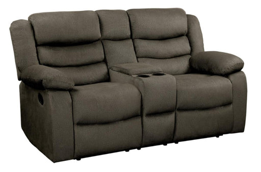 Discus Double Reclining Loveseat in Brown 9526BR-2 - VIP FURNITURE (NJ)