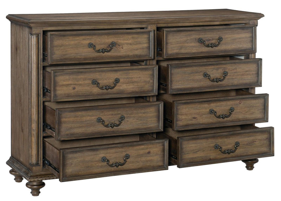 Rachelle 8 Drawer Dresser in Weathered Pecan 1693-5 - VIP FURNITURE (NJ)