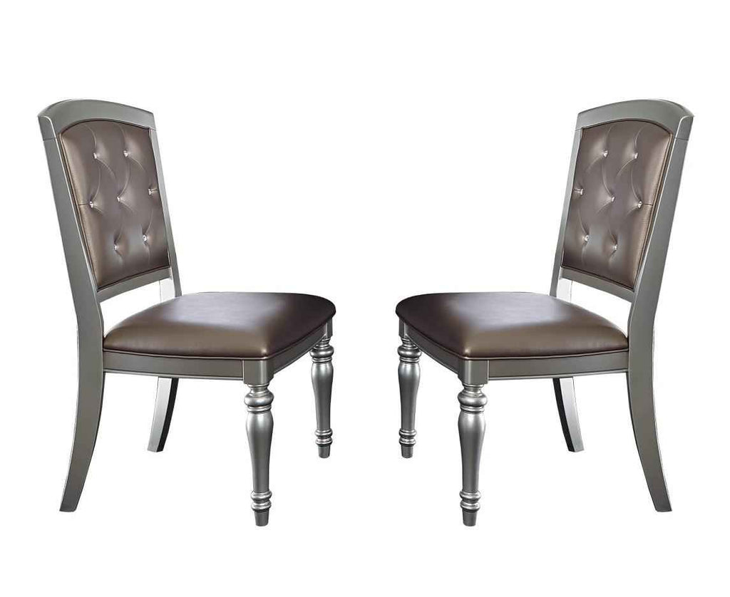 Orsina Side Chair in Silver (Set of 2)