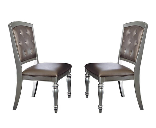 Orsina Side Chair in Silver (Set of 2) - VIP FURNITURE (NJ)