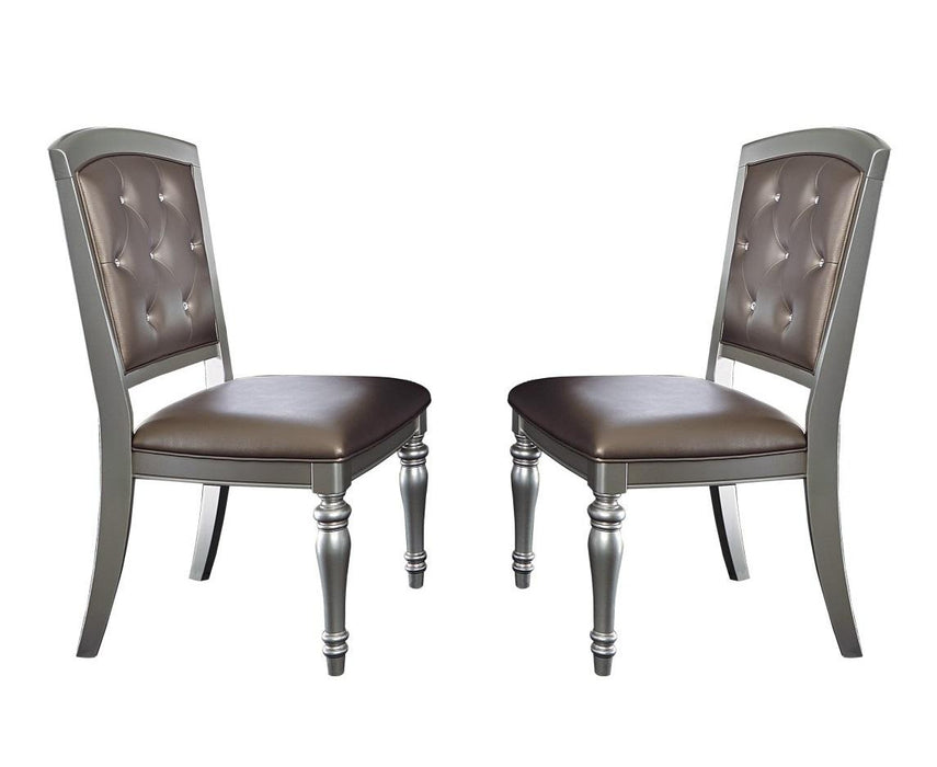 Orsina Side Chair in Silver (Set of 2) - VIP FURNITURE (NJ)