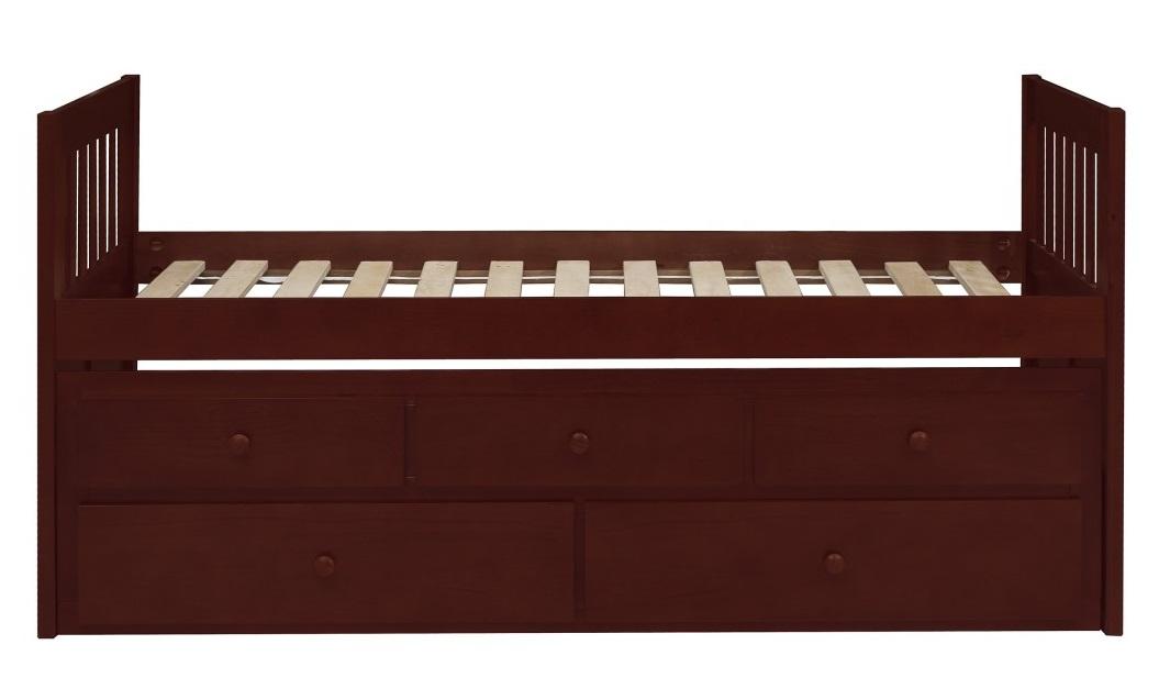 Rowe Twin/Twin Trundle Bed w/ Two Storage Drawers in Dark Cherry B2013PRDC-1* - VIP FURNITURE (NJ)
