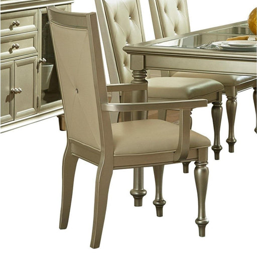Celandine Arm Chair in Silver (Set of 2) - VIP FURNITURE (NJ)