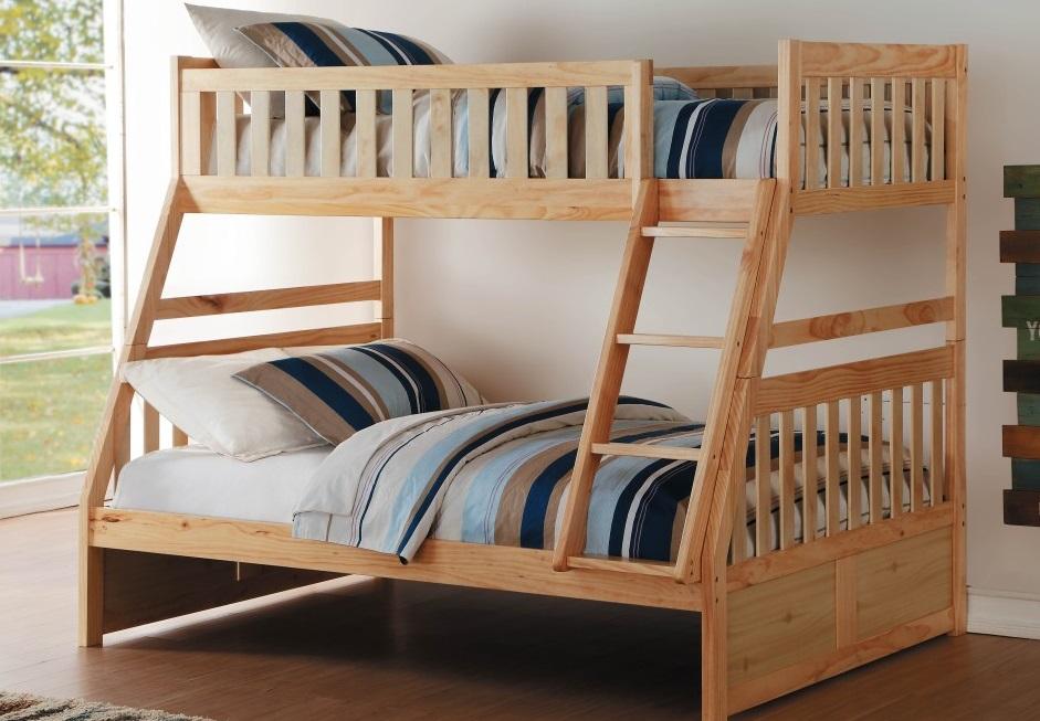 Bartly Twin/Full Bunk Bed in Natural B2043TF-1* - VIP FURNITURE (NJ)