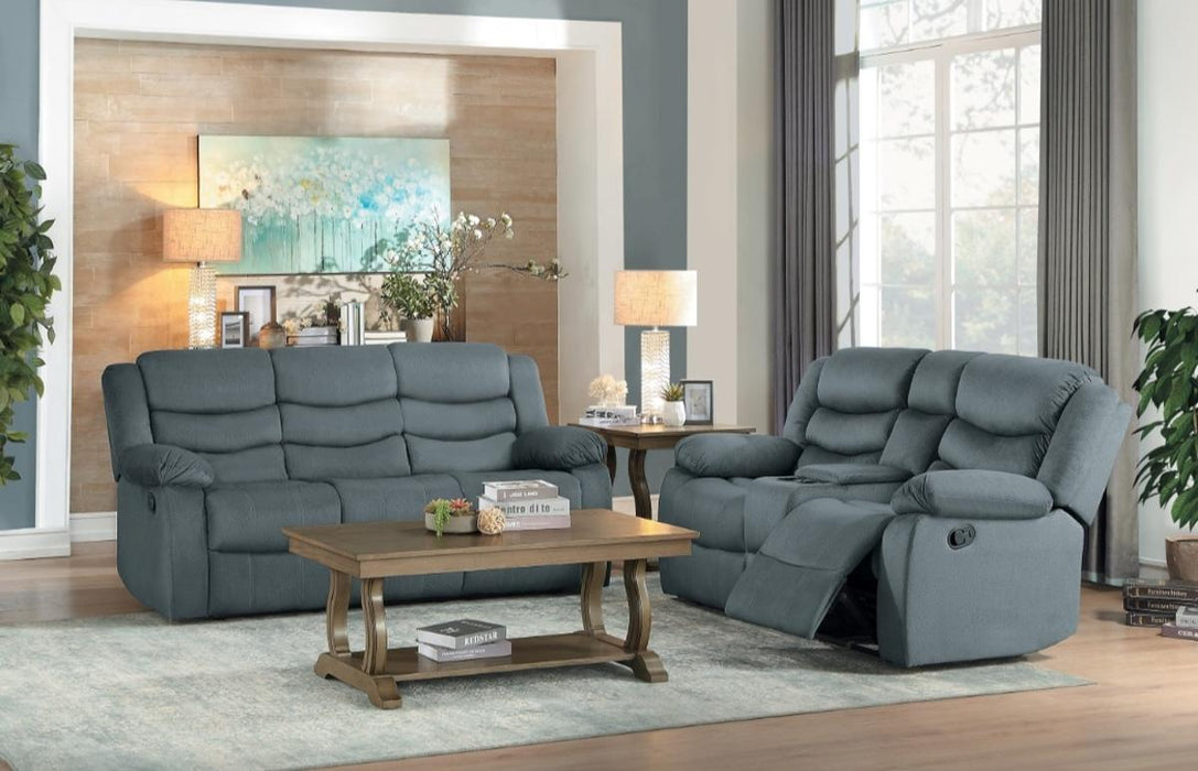 Discus Double Reclining Loveseat in Gray 9526GY-2 - VIP FURNITURE (NJ)