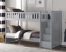 Orion Bunk Bed w/ Reversible Step Storage in Gray B2063SB-1* - VIP FURNITURE (NJ)